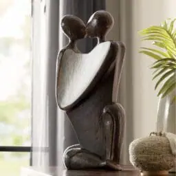 Carved Couple in Love Figurine