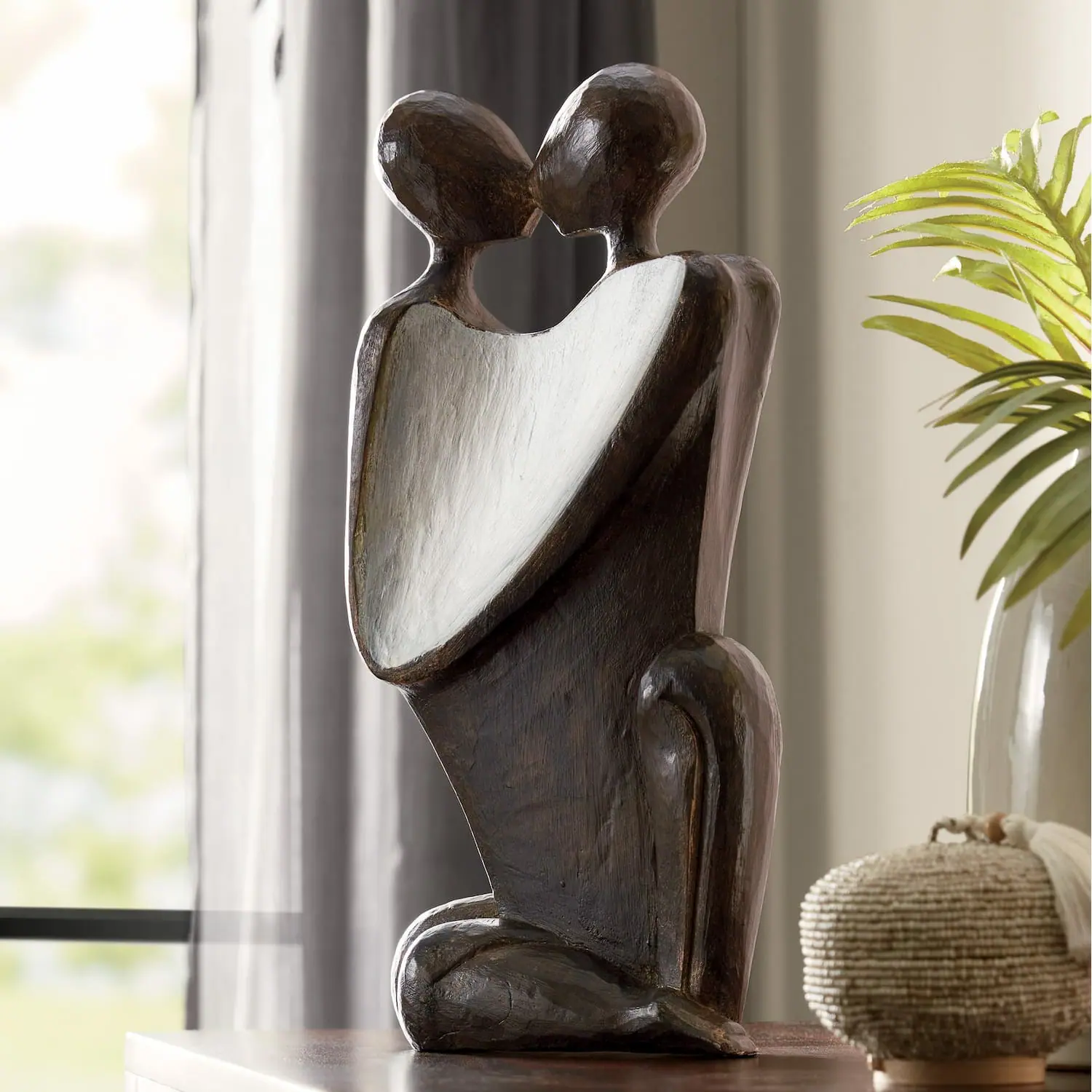 Carved Couple in Love Figurine