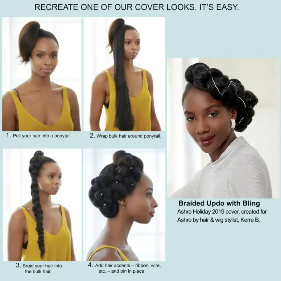 Ashro models doing a pic-tutorial of Vivica fox bulk hair