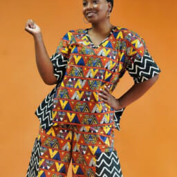 Ashro customer wear Afrocentric two piece set