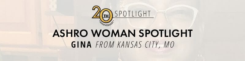 banner for article with Gina's name and city
