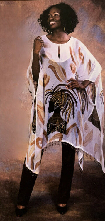 Black model wearing Ashro's 2004 clothing