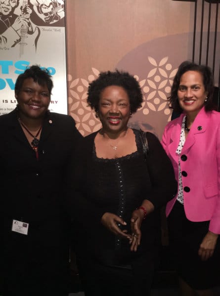 Group of women dressed up at an event.
