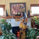 Woman in 2 piece African outfit