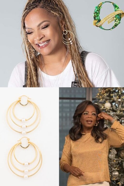 Featured image of Oprah including Simone I. Smith's Serenity Earrings in her 2024 Favorite Things