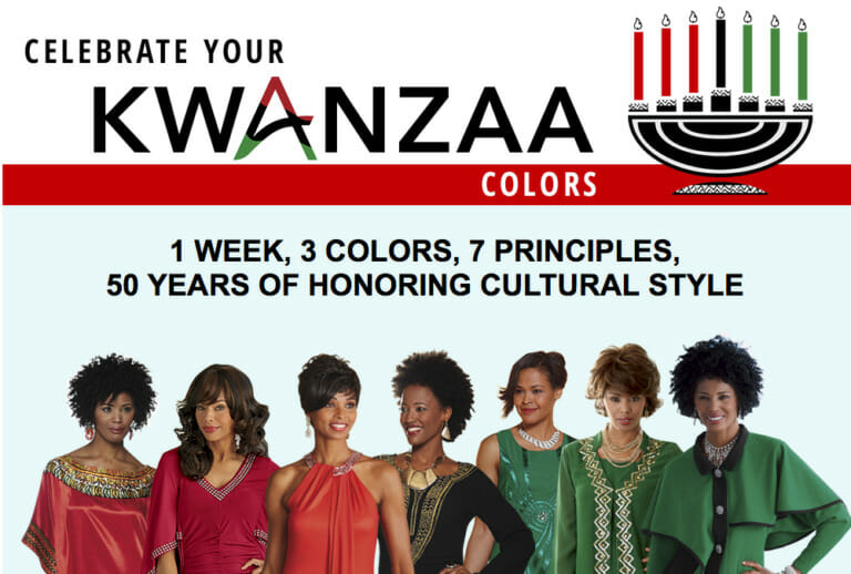 Celebrate Your Kwanza Colors-Black women wearing different styles in Kwanza colors