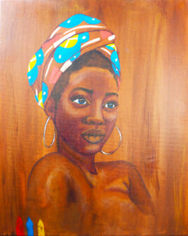 Black woman in a headwrap artwork