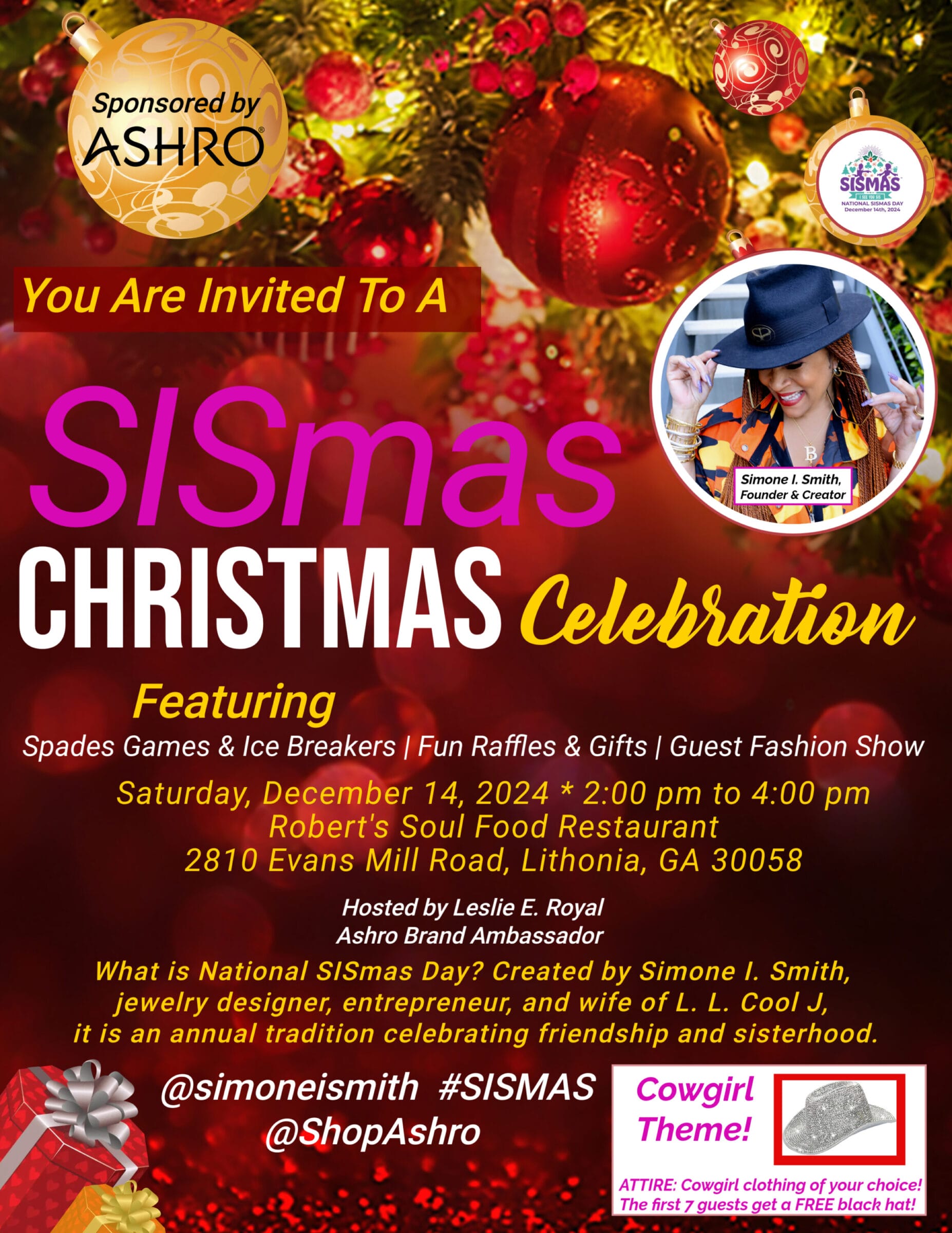 Flyer about SISmas-a sisterhood Christmas celebration